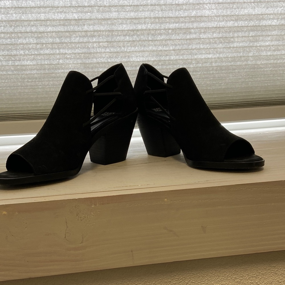 Black Strappy Heeled Shoes by Eileen Fisher